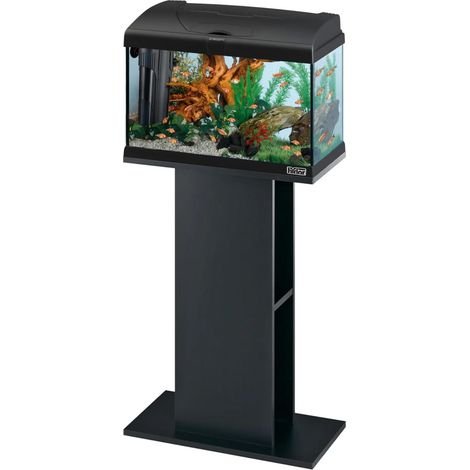 Meuble pour Aquarium, résistant à l'humidité, Structure Robuste, Pieds réglables, 52 x 28 x 73 cm, en Bois Noir (1/5)