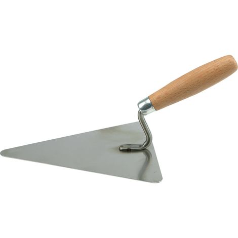 Dreieckskelle aus Edelstahl 200 mm mit Holzgriff