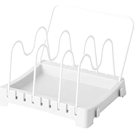 Küchendeckel-Organizer, verstellbares Aufbewahrungsregal für Backformen und -matten, abnehmbarer Deckelhalter, platzsparender Schneidebrett-Organizer (1/5)