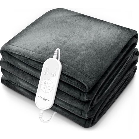 Chauffe-matelas 180x130cm – 9 niveaux de température – Arrêt automatique – Fonction minuterie – Molleton doux lavable 40°C – Puissance 120W – Sinnlein