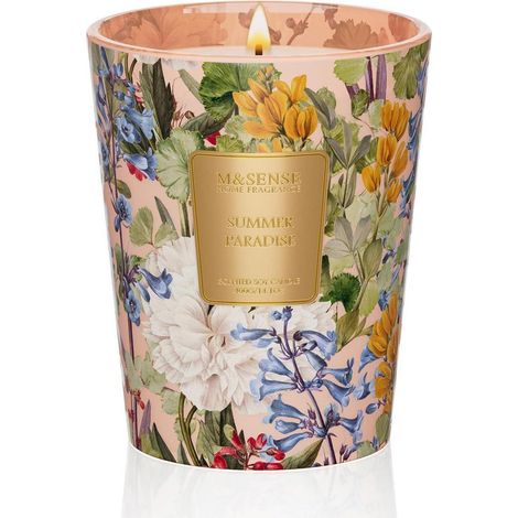 Duftkerze Sommerparadies 400g, 75h Brenndauer, Sojawachs-Mischung, Geschenkbox