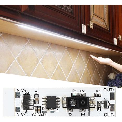 Module de commutation à capteur de réflexion infrarouge avec fonction de balayage manuel pour éclairage d'armoire LED (DC 5-12V) (1/5)