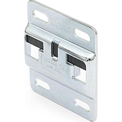 CAMAR chapa antidescolgamiento forte 60mm , Placa para colgador de muebles FORTE con seguro antivuelcoMaterial: hierroAcabado: zincadoGracias a s