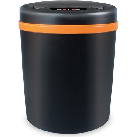 Cubo de basura de plástico inteligente de 8-10 litros con tapa para almacenamiento de residuos en hoteles/coches/oficinas/hogares/dormitorios - Negro (1/5)