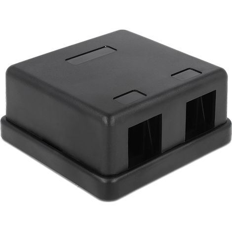 Delock keystone surface mounted box 2 port black