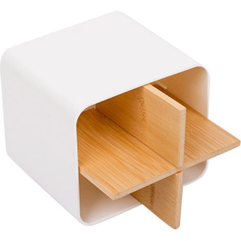 Organisateur de maquillage et porte-pinceaux, boîte de rangement de bureau blanche à plusieurs compartiments, organisateur