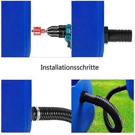 Kit De Raccordement Pour Recuperateur D Eau De Pluie - Tuyau 50 Cm - Raccords 25 Mm - Diametre Tuyau 32 Mm - Acier Inoxydable (1/5)
