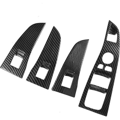 Baguette de finition de cadre de commutateur de fenêtre en ABS 4 pièces, compatible avec X5 X7 2019 (fibre de carbone) (1/5)
