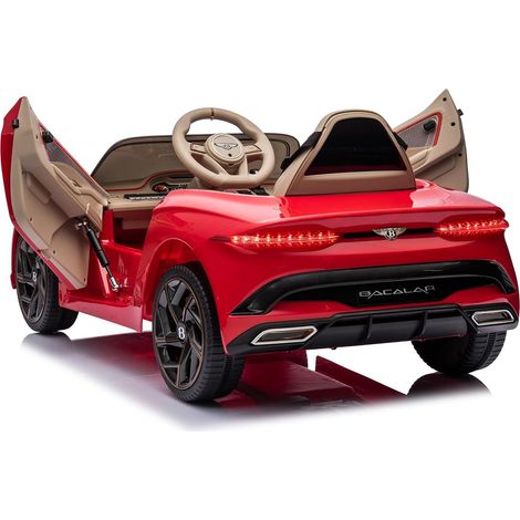 Voiture Électrique pour Enfants, 12V sous Licence Bentley, Télécommande, Porte Ciseaux, Suspension, 3 Vitesses, LED, Klaxon, Rouge (1/5)