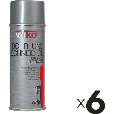 WIKO Spray huile de forage et de coupe, 400 ml, 6 pièces