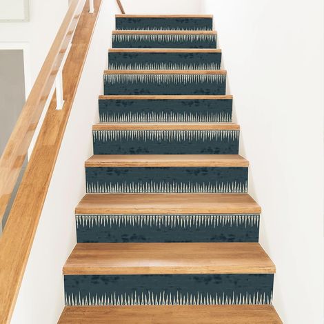 15 Bandes D'Autocollants Ondulés pour Contremarches D'Escalier Stickers Adhésifs pour Escaliers 18x100cm Vinyle Autocollant Motifs Abstraits Décoration Murale pour la Maison Ou L'Hôtel. (1/5)