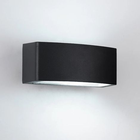 Applique da Esterno Biemissione IP65 E27 60W – Lampada da Parete Rettangolare in Alluminio Bianco, Nero o Grigio per Giardino, Terrazza, Facciate - Colore: Nero
