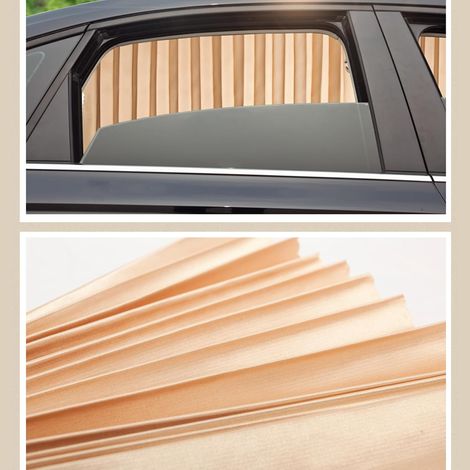 Rideaux de Voiture - Couvertures de Vitres Latérales de Voiture et Stores d'intimité pour la Plupart des Véhicules (L'ensemble de la Voiture de 4 pièces en Or) (1/5)