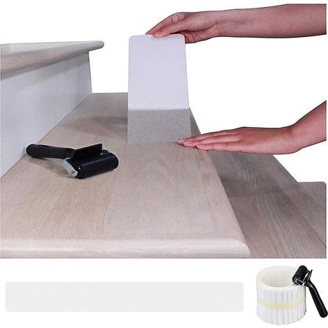 AIDUCHO 15 pegatinas antideslizantes para escalones, tira adhesiva transparente para escaleras, peldaños autoadhesivos (1/5)