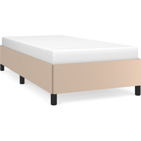 Lit adulte pour 1 personnes, Structure de lit, Assemblage Facile, Cappuccino 80x200 cm Similicuir OIB9118E (1/5)