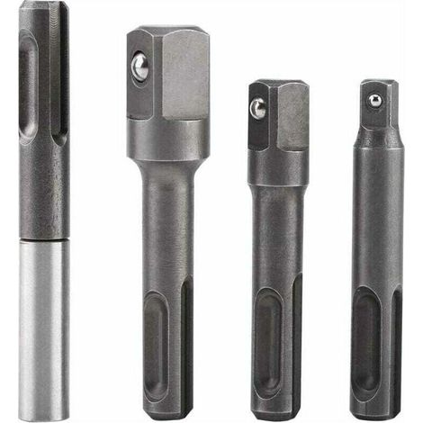 Sechskant-Verlängerungsadapter, 1/4"-SDS-Plus-Steckschlüsseleinsatz und 1/4", 3/8"-1/2"-Vierkantbohrer aus Edelstahl und Chrom-Vanadium-Stahl
