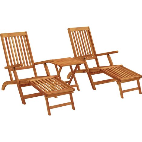 Recliner y tumbona plegable 2 pcs Natural vidaXL