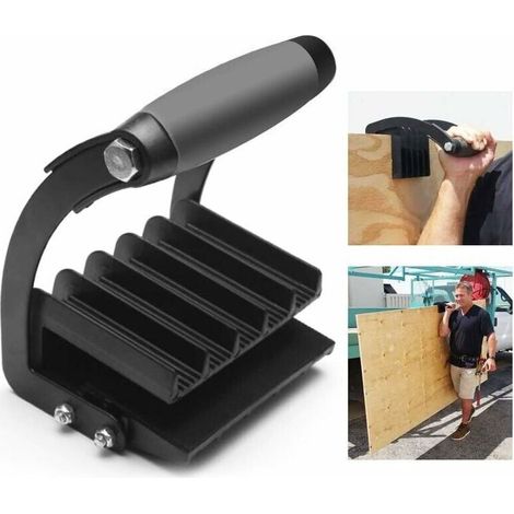 Lève-planche Fer Lève-plaque de plâtre Ergonomique Gorilla Gripper Panneau de support de plaque de support Plaques de préhension pour le levage pratique de panneaux Contreplaqué Noir (1/5)