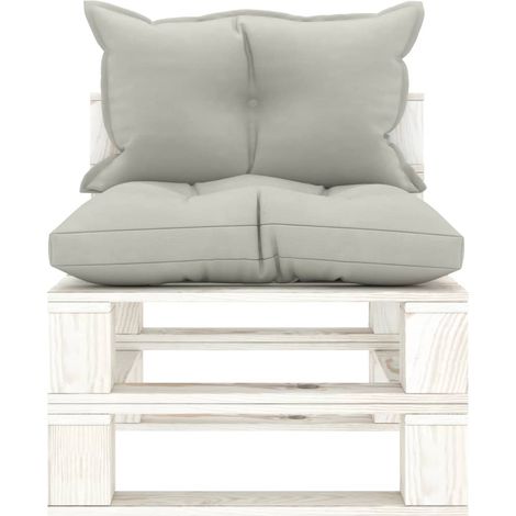 Maison Exclusive - Garten-Paletten-Mittelsofa mit Kissen in Taupe
