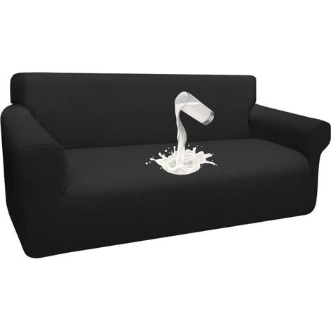 PCS Dustproof and Waterproof Corn Fleece Sofa Cover, Suitable for Home, Garden, Office, Can Seat Three People Black-Fei Yu (1/5)
