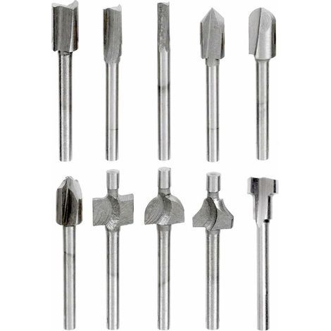 10 Stück 3 mm (1/8") Mini-Schaft-HSS-Holzbearbeitungsfräser für Dremel Foredom Rotationswerkzeuge (1/5)