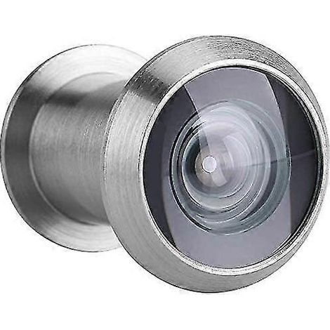 Judas de porte grand angle avec couvercle de protection haute résistance (argent brossé) (1/5)