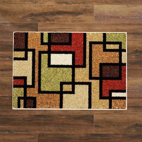 Tapis de bain à carreaux, absorbant, antidérapant, doux au toucher, paillasson de toilettes, tapis carré pour la maison - 40 x 60 cm (1/3)