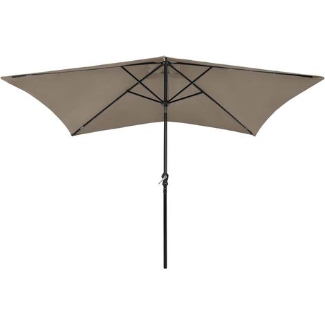 Maison Exclusive - Sonnenschirm mit LEDs und Stahl-Mast Taupe 2x3 (1/5)