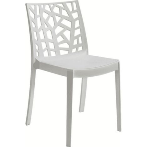 SEDIA POLIPROPILENE SEDIE BAR RISTORANTE GIARDINO INTERNO ESTERNO BIANCO MTX