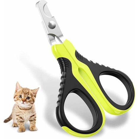 Coupe Griffes Chat Professionnels, Coupe Ongle pour Chiot Lapin Oiseau et Petits Animaux, Ciseaux à Ongles Courbe en Acier Inoxydable, Tondeuses à Griffes Portable, Accessoire Chat Lapin, (1/5)