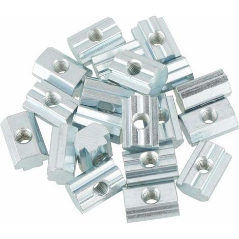 20pcs Écrou coulissant standard Écrou à glissière en T en acier au carbone galvanisé pour les accessoires de profilés en aluminium(T Nut Typ 40 M8)