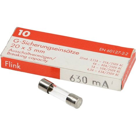 Fusible à action instantanée 630mA 250V