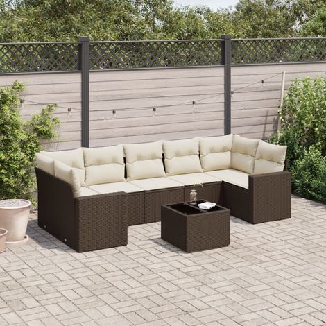 VidaXL - Salon de jardin - résine tressée beige - 4 places - extérieur (1/3)