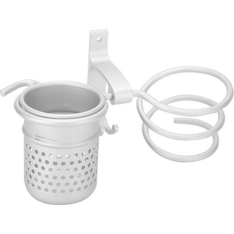 VT Goods - Haartrocknerhalterung - Aluminium - Wandmontage mit Ablage - Silber - Badezimmeraccessoires - Geeignet für Haartrockner und Lockenstäbe (1/5)