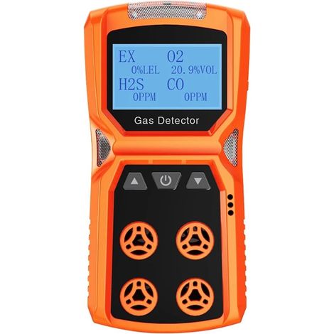 Détecteur de gaz Multi-gaz Détecteur de gaz Multiple Compteur de gaz O2 H2S CO LEL 4 en 1 Oxygène Sulfure d'hydrogène Monoxyde de Carbone Détecteur de Fuite de gaz Combustible(Gas Detector) (1/5)