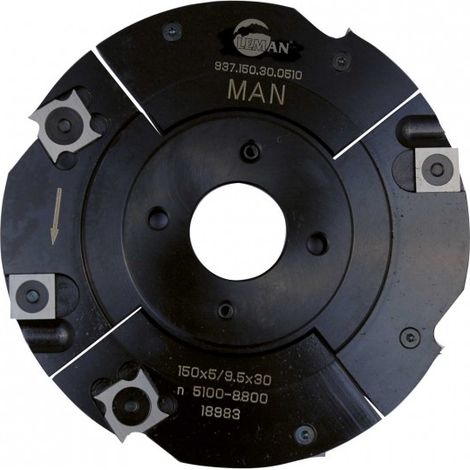 Leman – Porte-outils à rainer extensible diam. 150 – Pour rainurer panneaux massifs et agglomérés – Fraise intermédiaire jusqu’à 19,5 mm