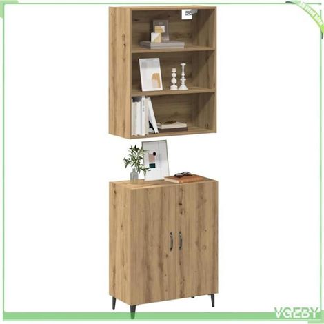 Buffet avec armoire murale - 7291712446719 - Chêne artisanal - Bois d'ingénierie - Grand rangement (1/5)