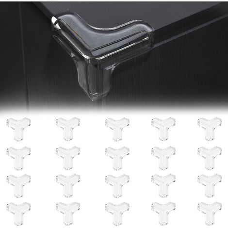 20 Stück transparente Tischkantenschoner, weiches, transparentes Silikon, Kantenschoner für Kinder mit starker Haftung, für Tische, Schränke, Schubladen, Möbel mit scharfen Ecken