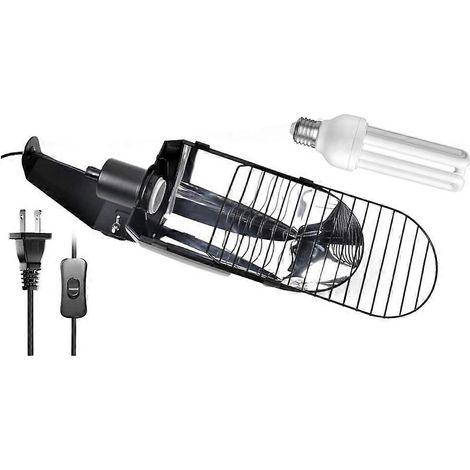 Kit d'éclairage UVB 2.4 pour cage à oiseaux, ampoule UVB 20 W, douille en forme de U avec tube fluorescent E26 (prise américaine). (1/5)