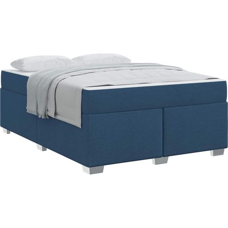 Maison Exclusive - Struttura del letto con materasso Blu 160 x 200 cm Tessuto (1/5)