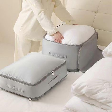 Sac de rangement pour vêtements, couettes, sac de rangement portable pour doudounes, vestes en coton, résistant à l'humidité et aux odeurs