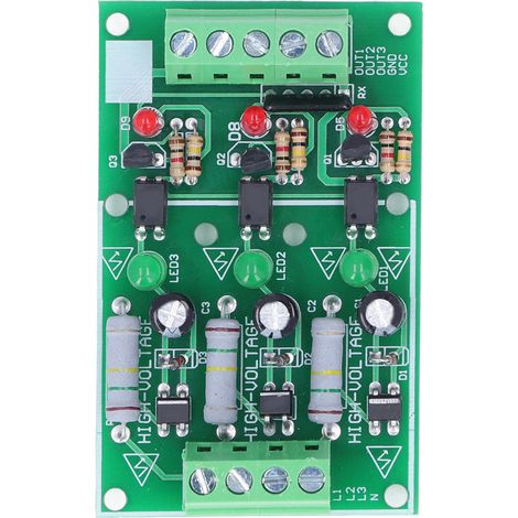 Module d'isolation optocoupleur 3 canaux, détection de tension alternative 220V AC, carte isolée photovoltaïque (1/5)