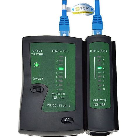 1 pièce Noir Testeur de Câbles Réseau RJ11 RJ12 RJ45 Testeur de Câbles Réseau RNIS Testeur de Câbles Patch,de