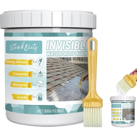 Revêtement Imperméable Transparent, Adhésif Liquide étanchéité, Agent Imperméable Invisible, pour Réparer les Fuites Toit, Murs, Carrelage, Agent de Revetement Impermeable Transparent (1/5)