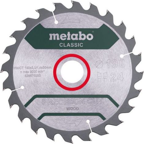 Kreissägeblatt 190x30 Z24 HW/CT - METABO 628675000 (1/2)
