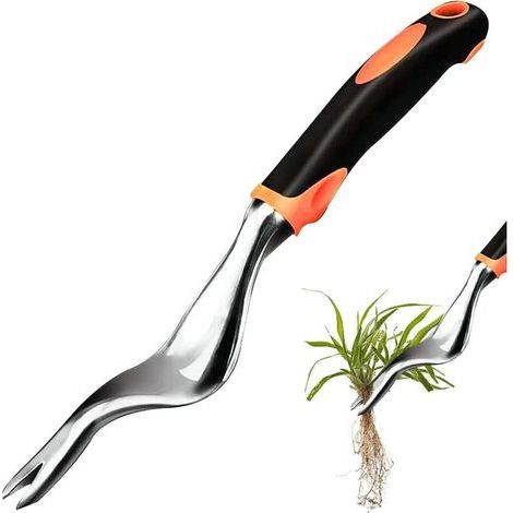 Manual Weeder, Root Puller, Weed Extractor, Weeding Tool, Weed Puller, Weed Remover, with Rubber Handle, Length: 29 cm (1/5)