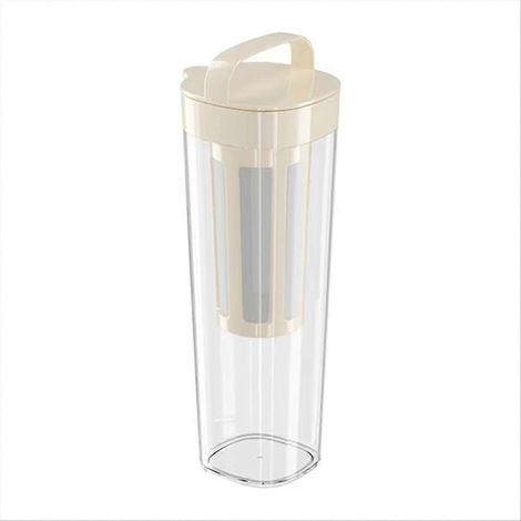 Bouilloire en verre de 1100 ml pour infusion à froid, café glacé, thé aux fruits et boissons froides, compatible réfrigérateur. (1/5)