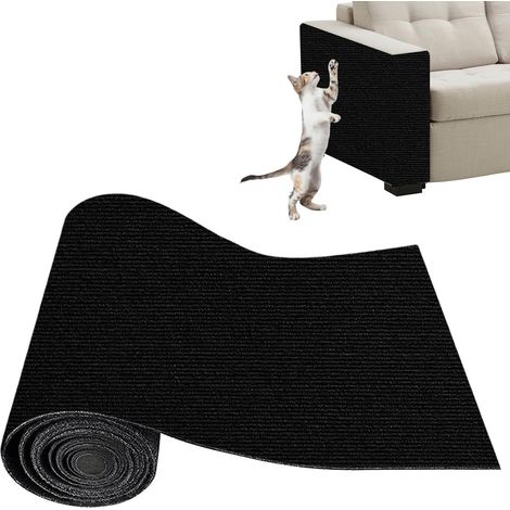 1 Tapis Griffoir Adhésif Noir 30x100cm Protection Canapé DIY Chat (1/5)