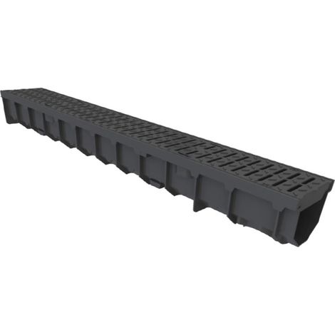 MEA – Caniveau de voirie 1m largeur 150mm – Grille passerelle fonte C250 – Système de drainage pour eaux pluviales – Composite armé de fibres de verre