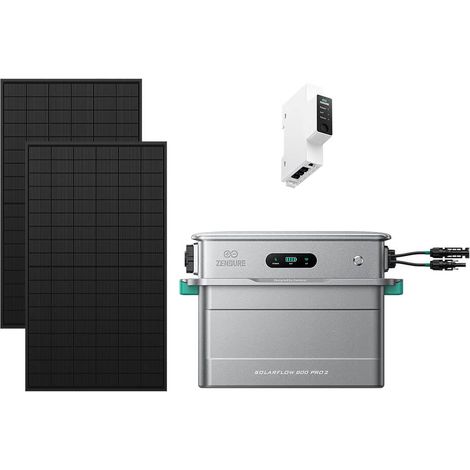 Zendure SolarFlow 800 Pro 2 - Stockage énergétique solaire domestique 800W, gestion intelligente, IP65, avec Compteur intelligent 3CT-S, avec 500Wx2 Panneau Bifacial